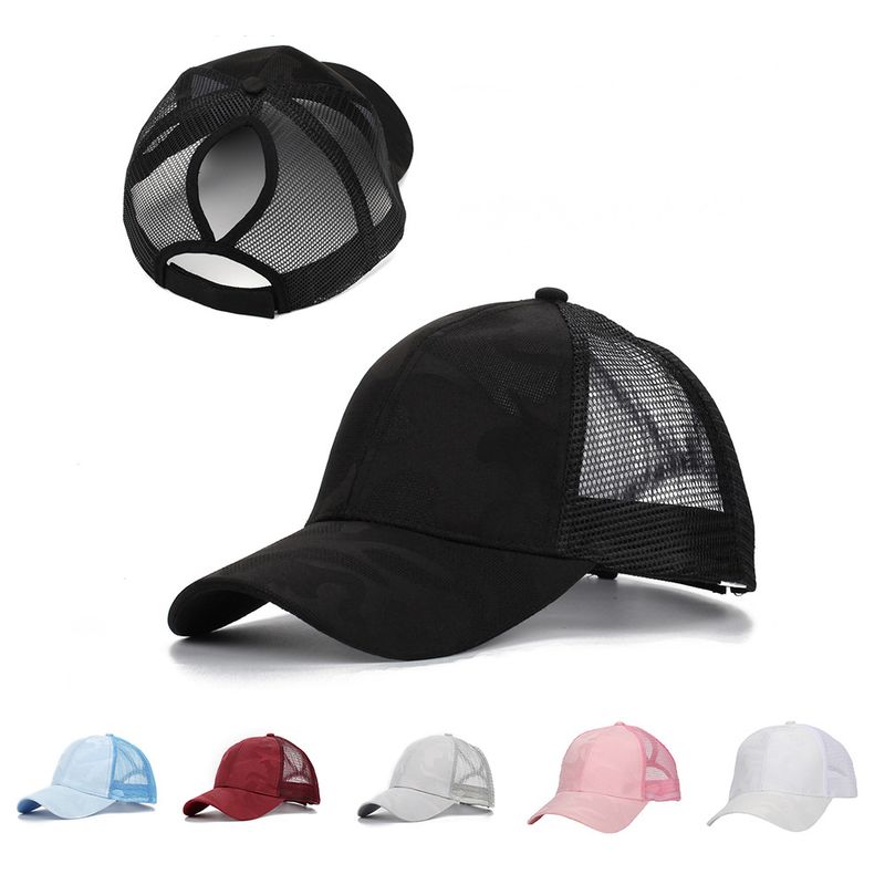 Gorra de béisbol con protección solar para mujer, con diseño de camuflaje y cola de caballo cruzada, ideal para primavera y verano, ideal para deportes al aire libre._voghion.com
