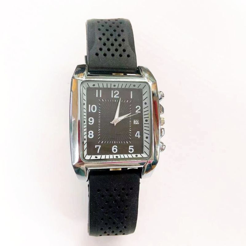 Men's Belt Square Digital Calendar Men's Watch Steel Belt Calendar Men's Watch A Generation No Logo_voghion.com