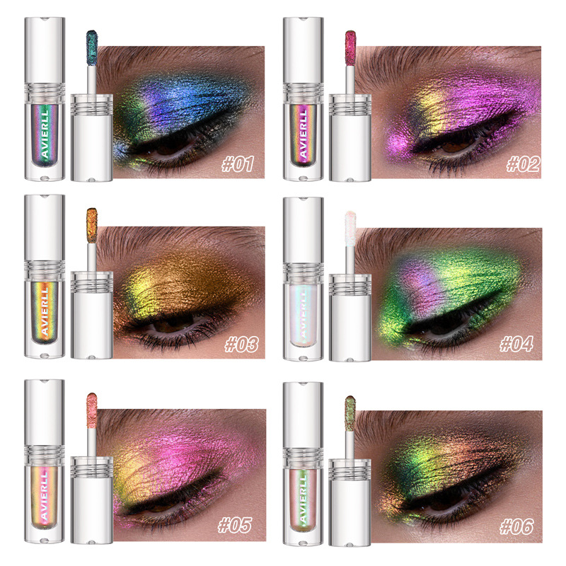 Aurora Multi Chrome Oogschaduw Pigmenten Langdurige Chameleon Peacock Galaxy Chrome Glitter Vloeibare Oogschaduw voor Feest Prestaties Muziekfestival_voghion.com