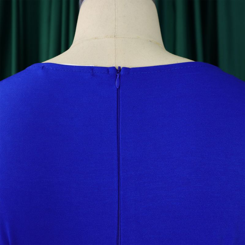 Knopf Krawatte Bedruckt D539 Plus Size Damenmode 2024 Elegantes OL Bleistiftkleid Bodycon Patchwork Atmungsaktives Kleidungskleid_voghion.com