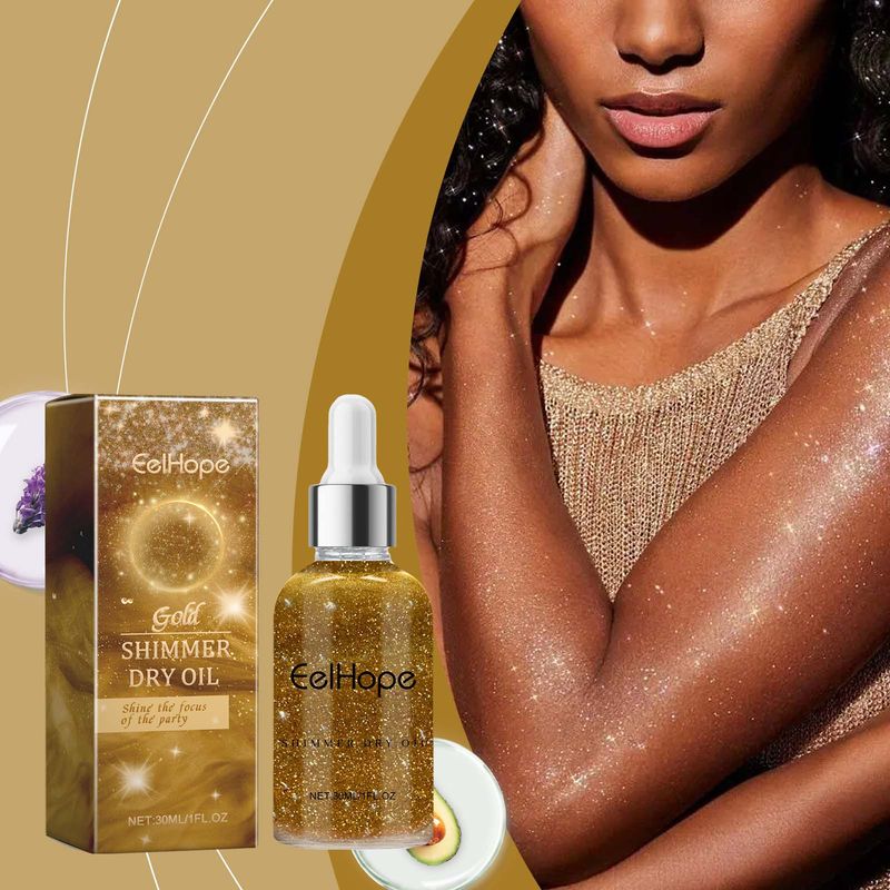 EELHOPE Golden Party Body Flash Oil Party Glänzende Haut Körper Schlüsselbein Haut Sternenhimmel Flash Oil_voghion.com