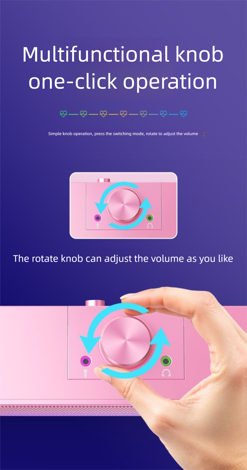 Desktop Computer Speaker With Microphone Wired Bluetooth Soundbar For Home Use_voghion.com