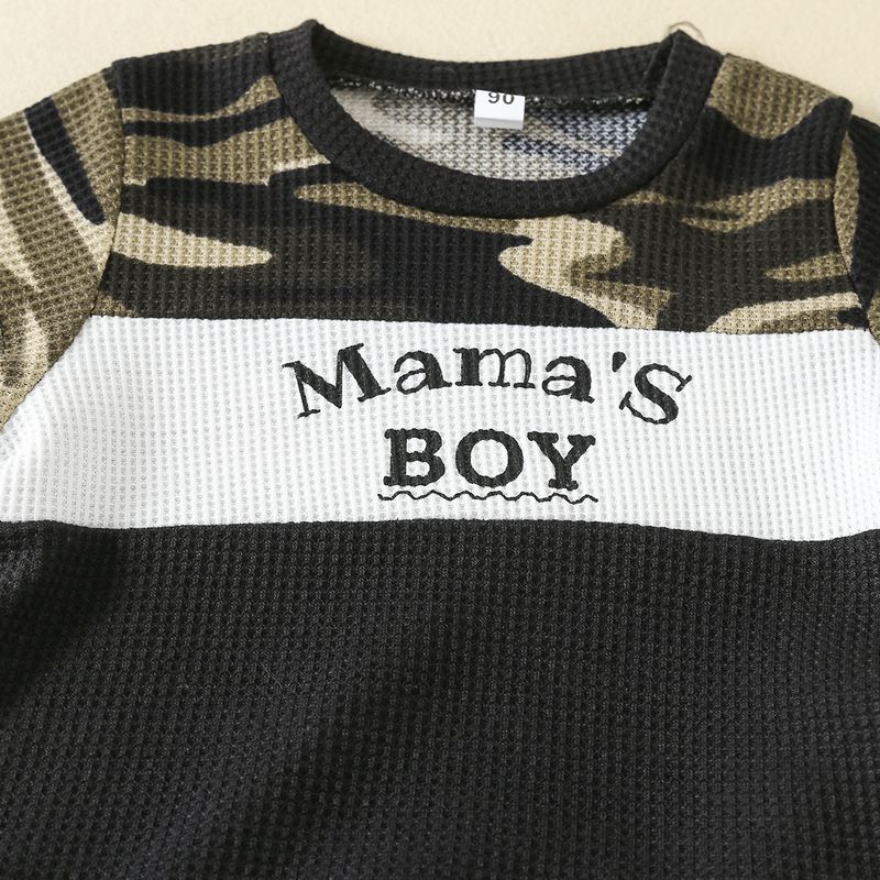 Kid's Clothing new summer boy suits, small and medium sized children's waffle letter camouflage print suits_voghion.com