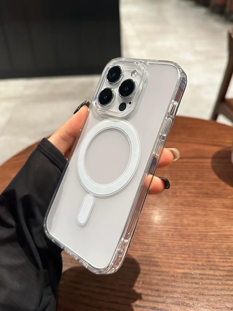 Funda magnética transparente original con carga inalámbrica MagSafe para iPhone 17, Air 16, 15, 14, 13, 12, 11 Pro Max, 7, 8 Plus_voghion.com