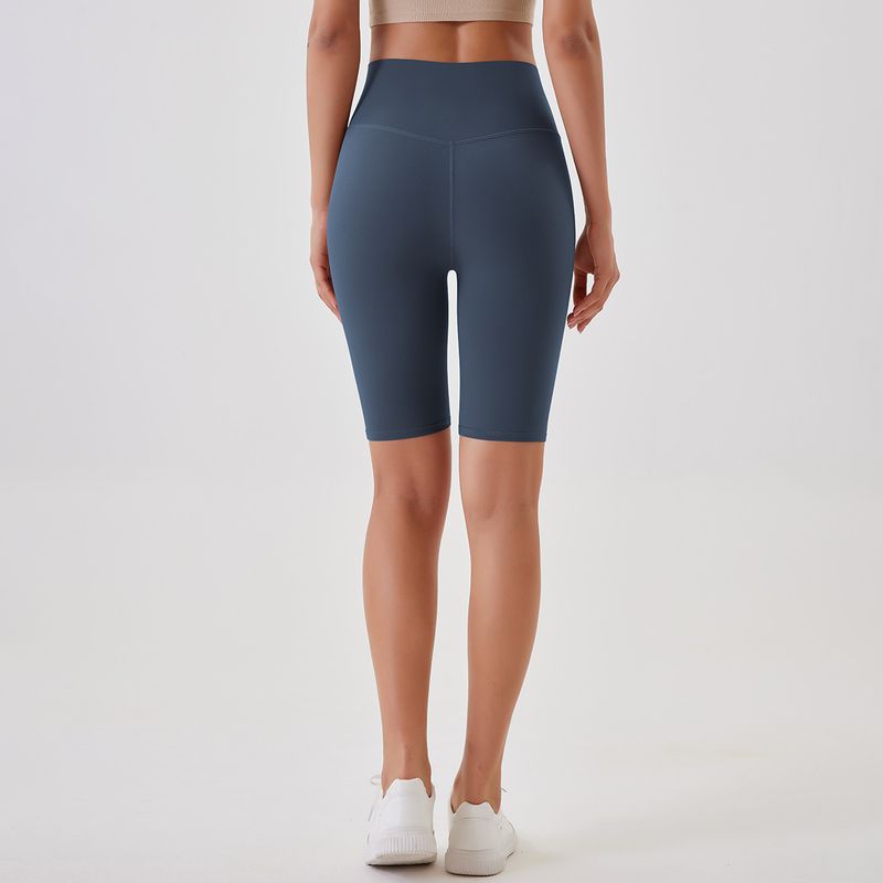 Women's Clothing double-sided brushed yoga shorts without embarrassing lines, buttocks lifting and abdominal control sports running fitness pants_voghion.com