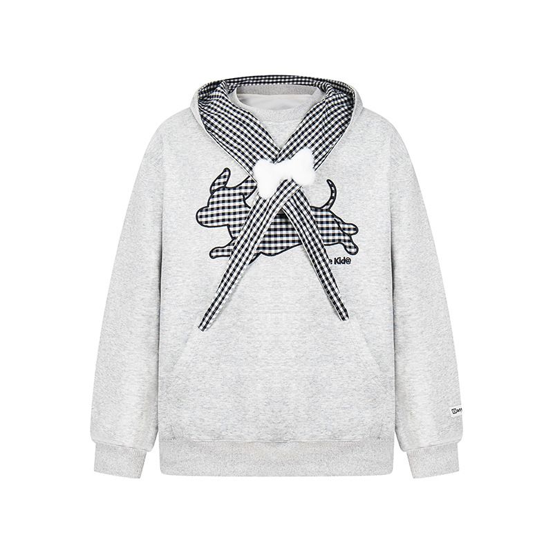 2025 New American College Puppy Stickerei Bogen Hoodie für Männer und Frauen Herbst Faul Stil Top_voghion.com