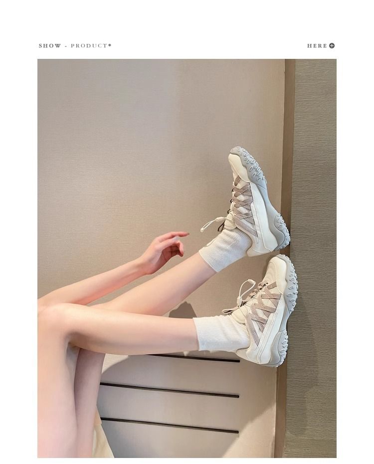 Primavera e autunno nuove scarpe con tacco a zeppa commercio estero grandi dimensioni scarpe sportive arcobaleno fondo scarpe da papà spot scarpe da corsa da donna_voghion.com