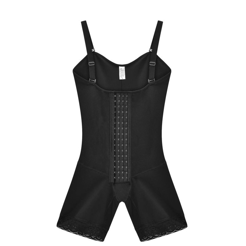 Pantalones de barriga con cremallera, mono con cintura corsé, mono moldeador de cuerpo transpirable de malla de doble capa con 4 botonaduras_voghion.com