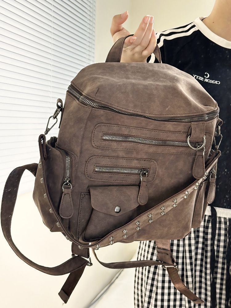 2025 Spring New Large Capacity Fashion Multifunctional Multi-pocket Student Backpack Travel Commuting Shoulder Women's Bag Casual Hundred_voghion.com