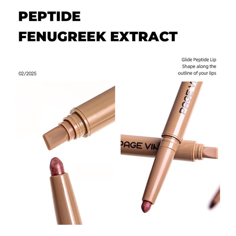Makeup PAGE VINE Matte Double-Ended Silky Smooth Polypeptide Lip Liner Nude Lippenstift_voghion.com