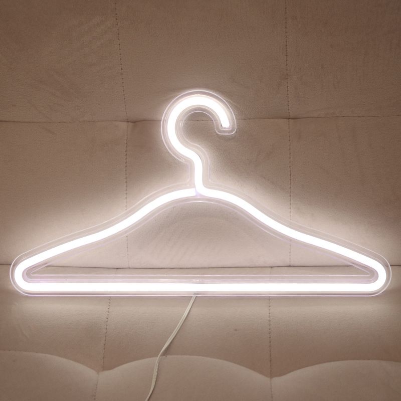 LED Neon Light Sign Clothes Stand USB Powered Hanger Night Lamp for Bedroom Home Wedding Clothing Store Art Wall Decor Xmas Gift_voghion.com