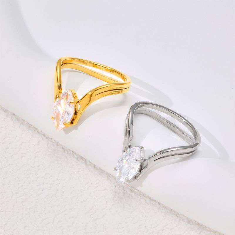 Modischer, eleganter Ring aus Titanstahl mit eingelegtem Marquise-Zirkonia – vielseitig und farbecht_voghion.com