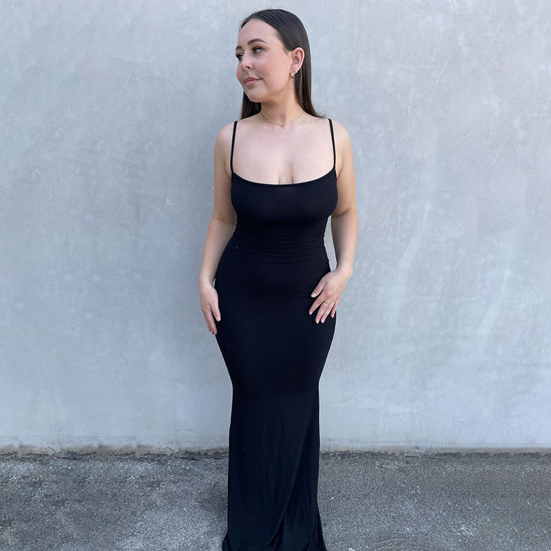 Women's room peach pure slimming peach hip strap long fishtail skirt_voghion.com