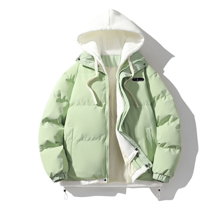 Unisex-Winterjacke mit Kapuze und mehreren Lagen – Streetwear-Fake-Zweiteiler-Design, dicker Polyester-Füllmantel für Männer und Frauen_voghion.com