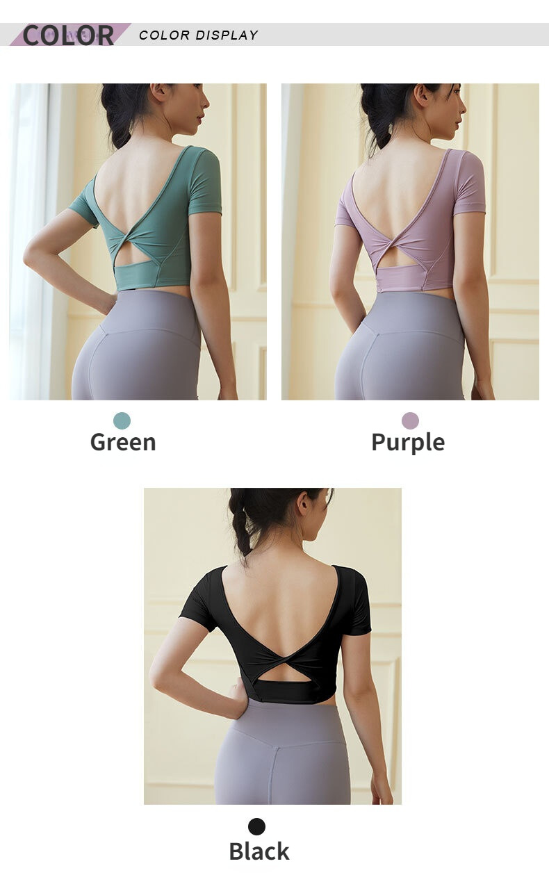 SUPERFLOWER Women's Yoga Short Sleeves Top with Padding Sports Fiess Slim Jogging Running T-shirt with Breast Pads_voghion.com