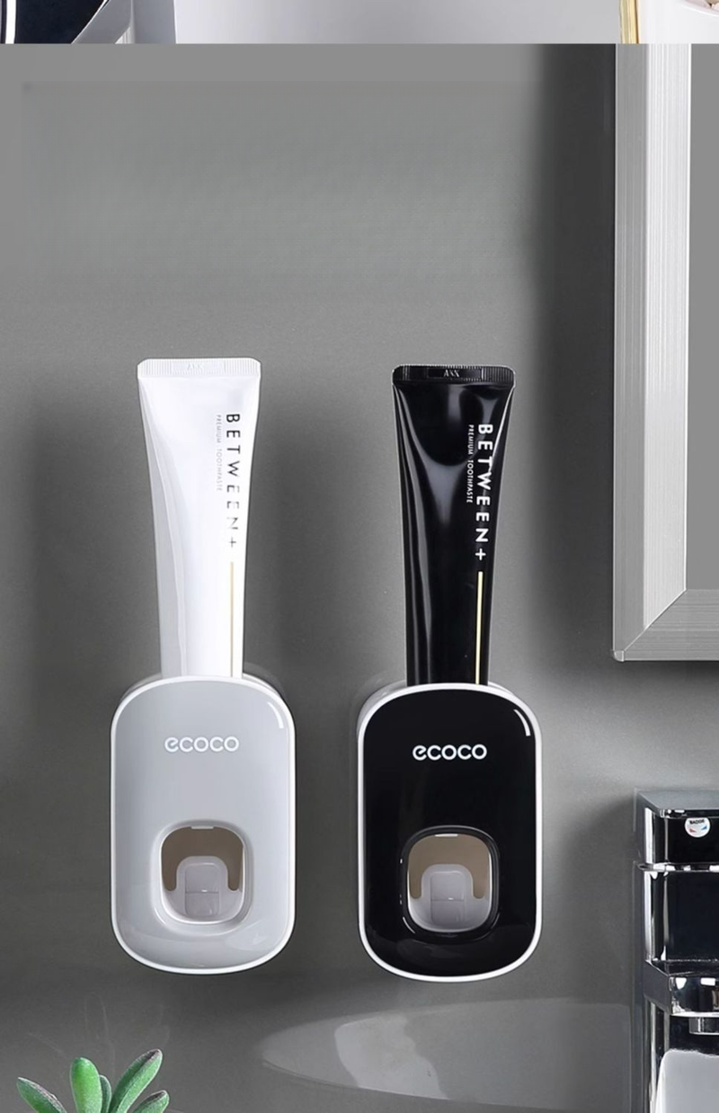 Wall-Mounted No-Drill Lazy Artifact Toothpaste Squeezer Automatic Toothbrush Dispenser_voghion.com