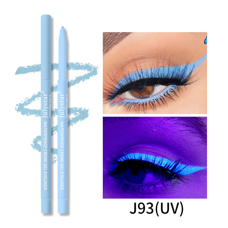 Combinazione di ombretti e eyeliner Julystar Color UV Fluorescente Eyeliner Gel Matita Eyeliner Perlescente Impermeabile e Anti-Olio Anti-Sbavature_voghion.com