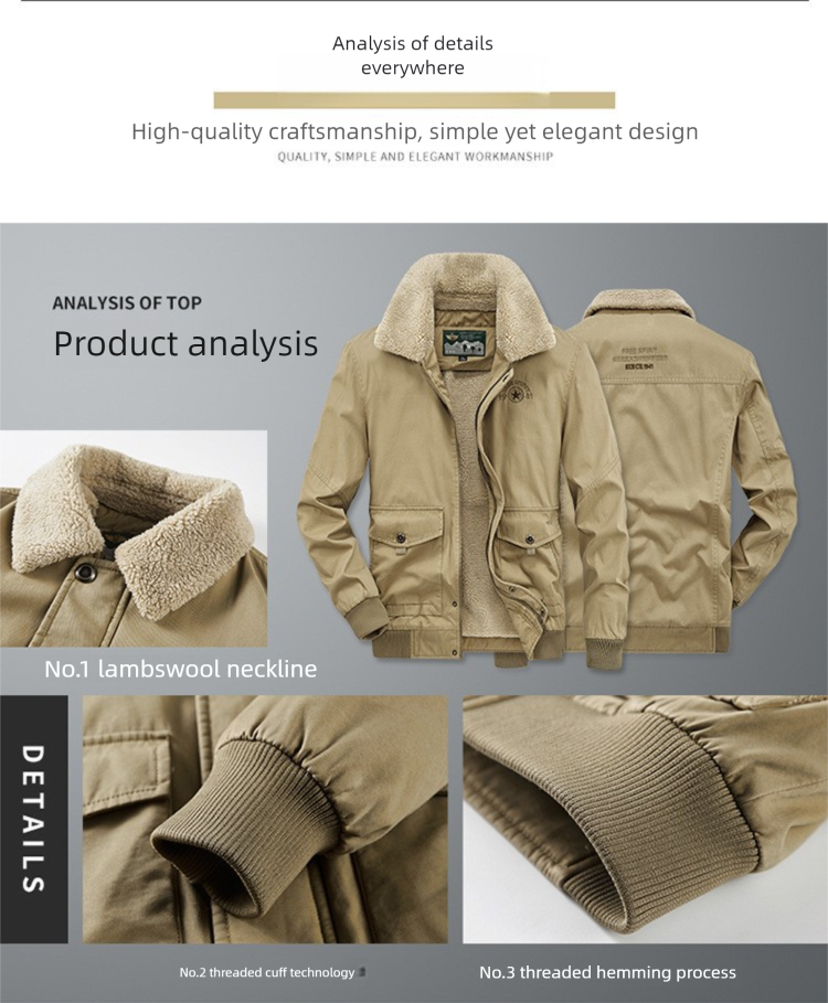 Nuova giacca invernale da uomo con colletto rovesciato, tasche multiple, foderata in pile, spesso, cappotto casual in cotone per giovani_voghion.com