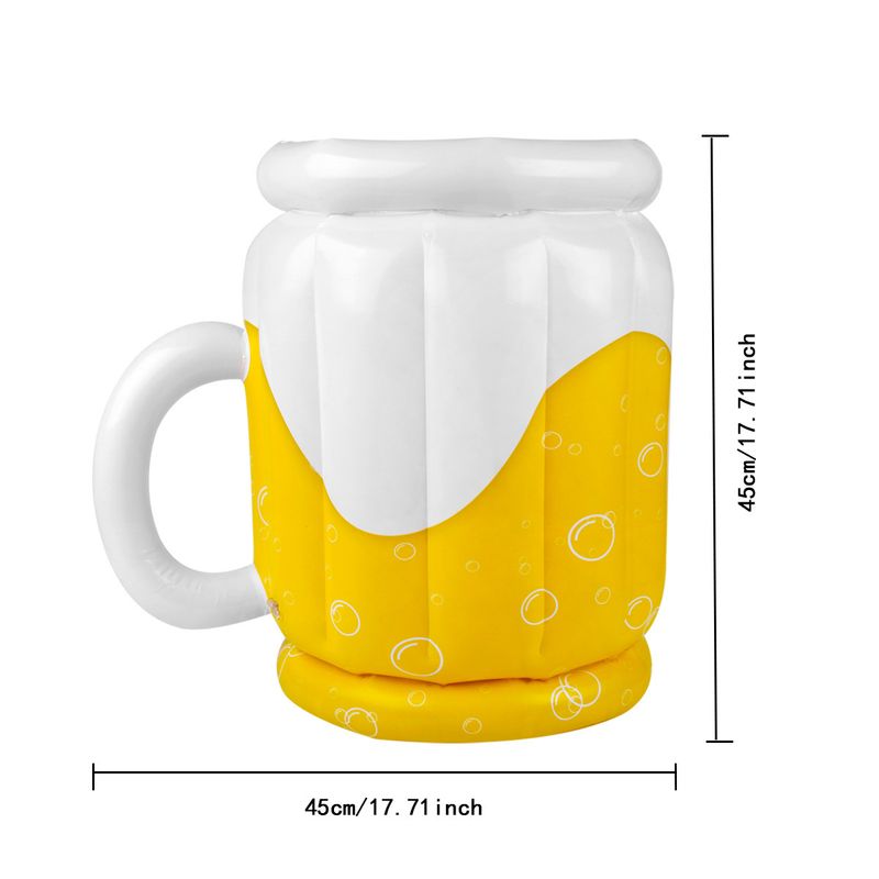 PVC inflatable beverage holder cup holder porous cup mat fruit red wine mobile phone water inflatable ice bed swimming pool plate_voghion.com
