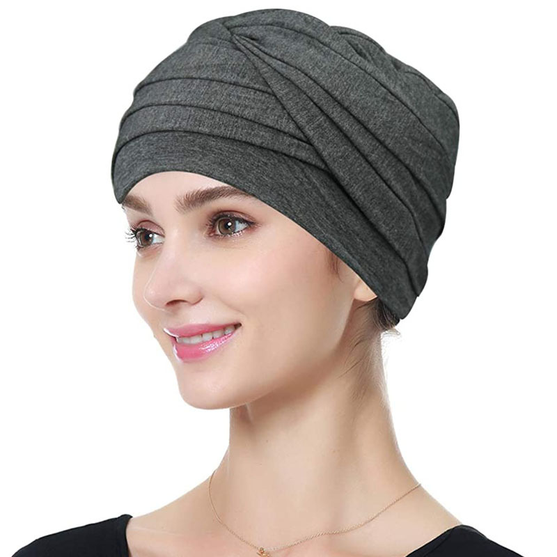 New Hexagon Ladies Heap Cap Solid Color Muslim Baotou Cap Bamboo Folded Cap_voghion.com