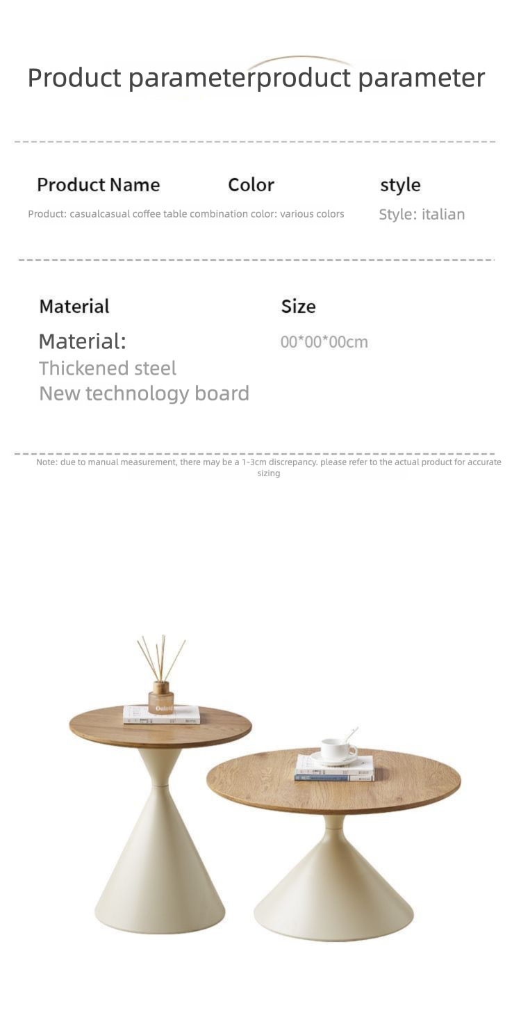 Natural Cream Solid Wood Coffee Ta Nordic Style Home Living Room Small Apartment Combination Modern Simple Round_voghion.com