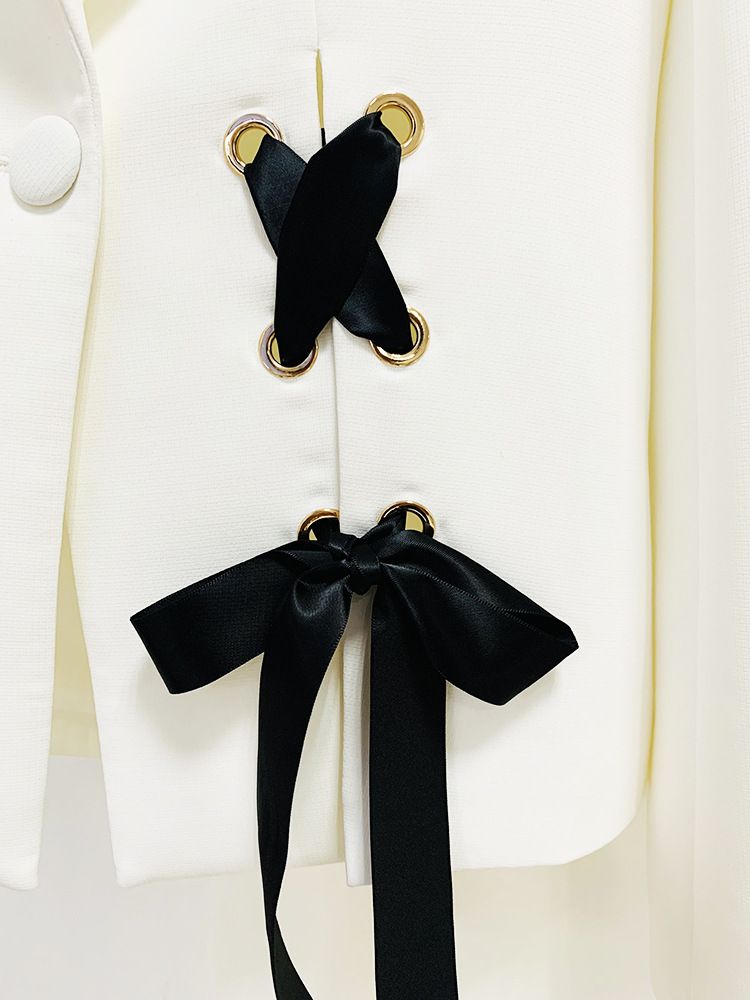 GraceChic In Stock 2025 Early Spring Series New European And American Celebrity Fashion Ribbon Tie Blazer Wide-Leg Pants Set_voghion.com