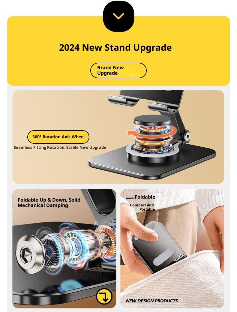 New Macron Color Series Full Metal Rotating Phone Lazy Watching Drama Office Folding Stable Support Stand_voghion.com