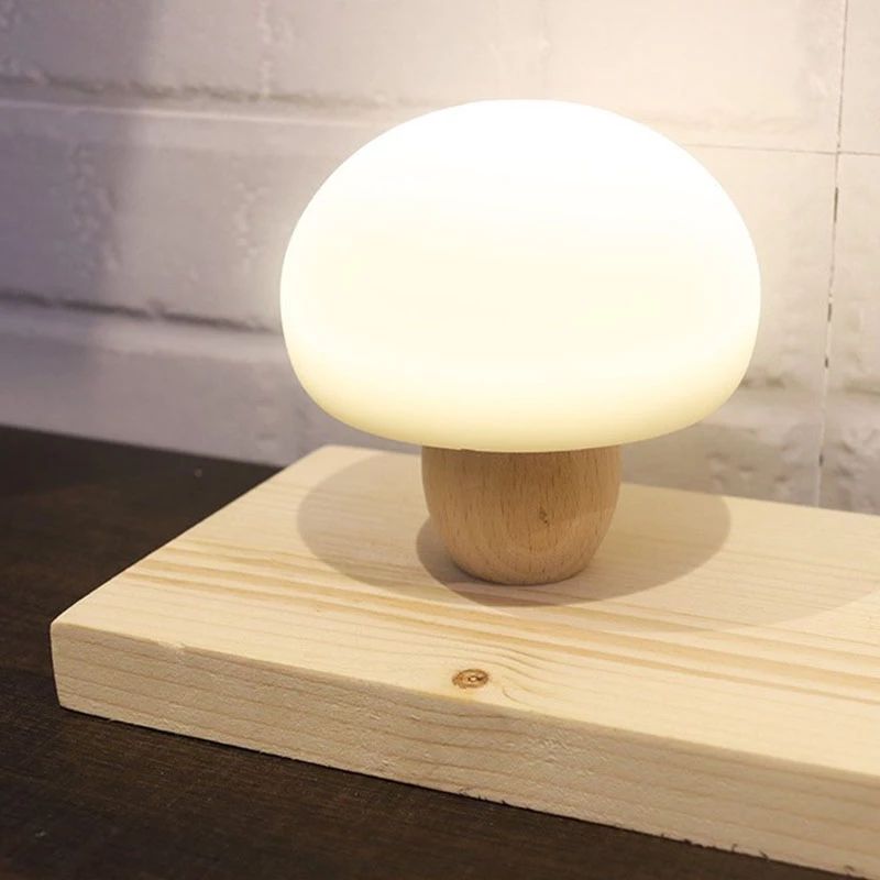 Søt mini LED nattlys magnetisk sopplampe Valentinsdag bursdagsgave nattbordslampe kreativ gave timing bordlampe_voghion.com