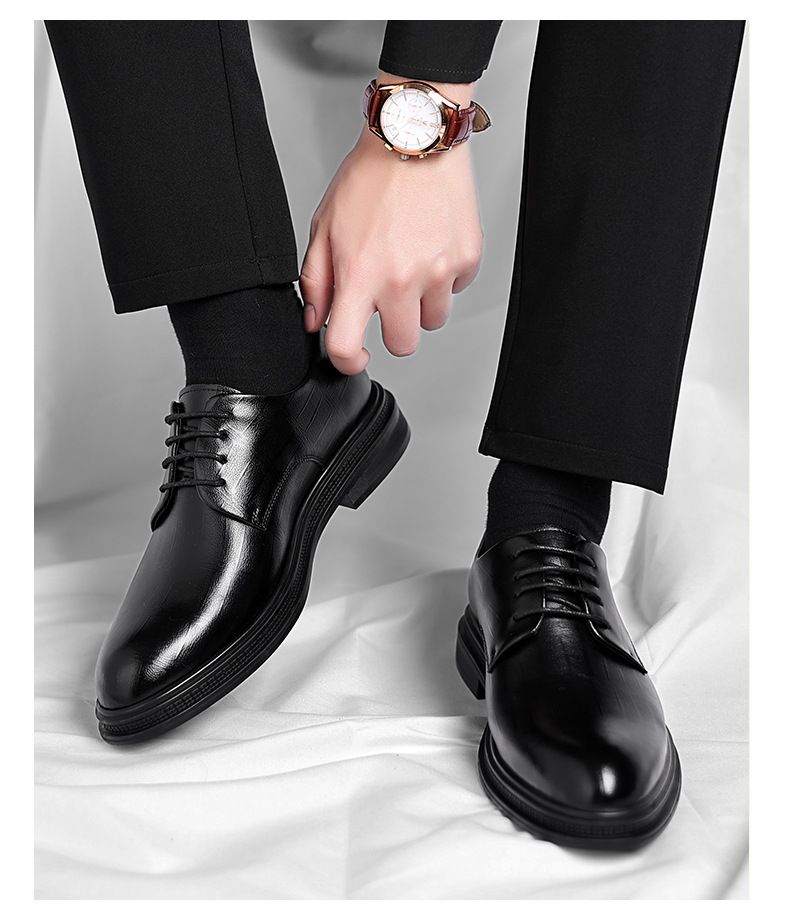 Männer fir geschäftlech formell Kleedung, britesch Stil Casual Héicht Erhéijung, 8cm Kostüm, Schong fir Hochzäitslieder Schong_voghion.com