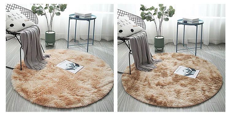 Alfombra de poliéster con estampado geométrico nórdico: suave, antideslizante y redonda para sala de estar, lavable y resistente a la decoloración (varios tamaños y colores)._voghion.com