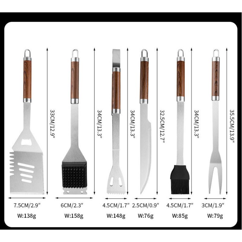 Edelstahl Aluminium Box Kombination Set Utensilien High-End Outdoor Camping BBQ Werkzeuge 24 Stück_voghion.com