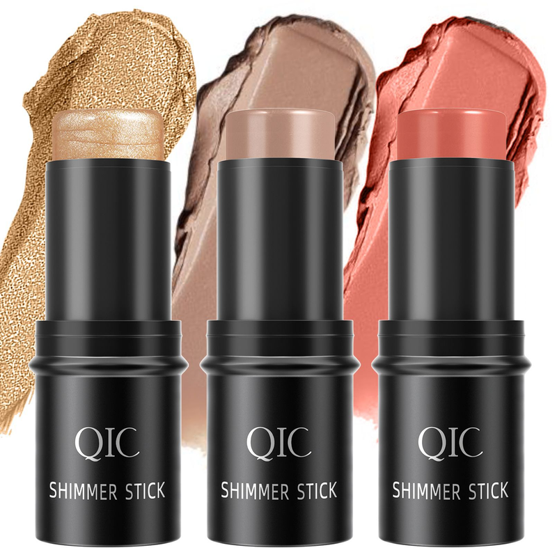 QIC Qini kleur hoge licht reparatie verhelderende schaduw 3D gezicht basiscrème Liggen zijderups pen poeder blusher stok make-up_voghion.com