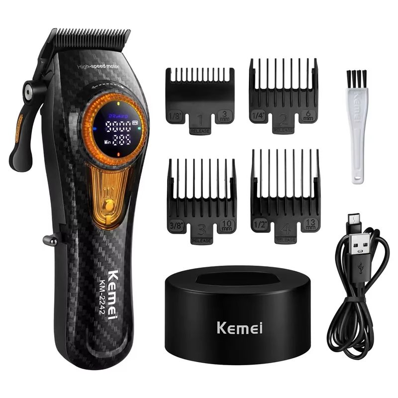 Clipper Aparador de Pêlos Profissional 9000 RPM Corte de Cabelo Elétrico Motor Brushless Barbeiro Hine para Homens KM-2242_voghion.com