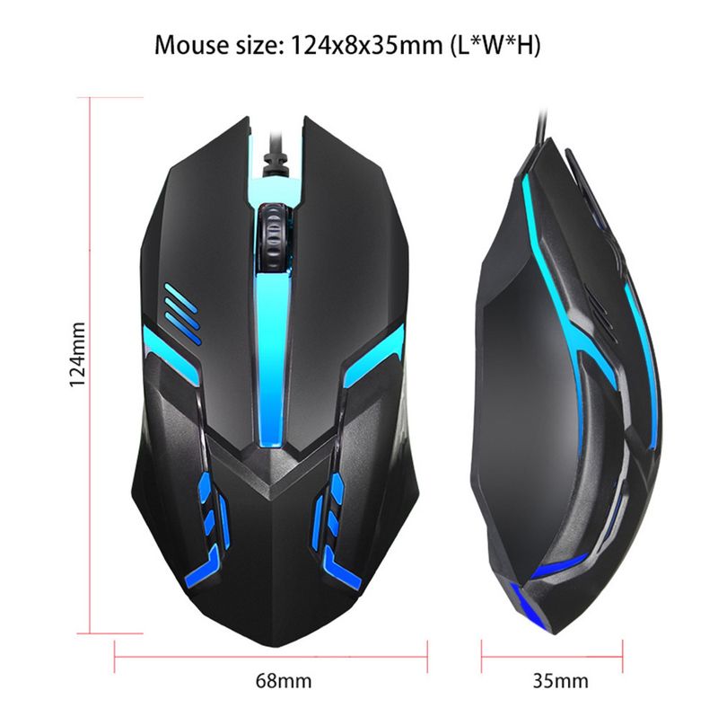 E-Sport USB-Maus Mit Kabel, Bunte LED-Gaming-Maus, 5000 DPI, Kabelgebundene Mäuse, Optische Kabelgebundene Gamer-Maus Für Desktop-Laptop-PC-Computer_voghion.com