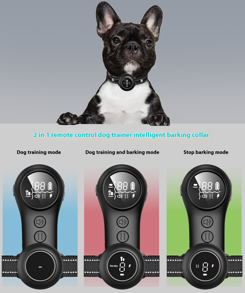 Dog Barking Stopper, Remote Control, Rechargeable, Waterproof, Smart Dog Trainer_voghion.com