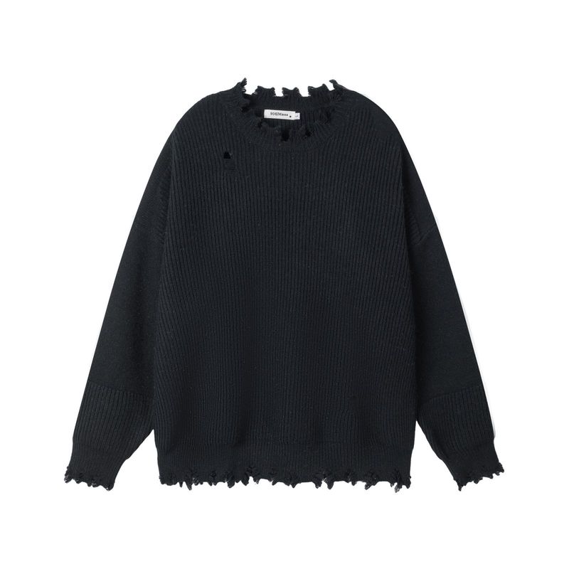 Jiayiku Men's Clothing New American Lazy Distressed Niche Wasteland Style Knitted Sweater_voghion.com
