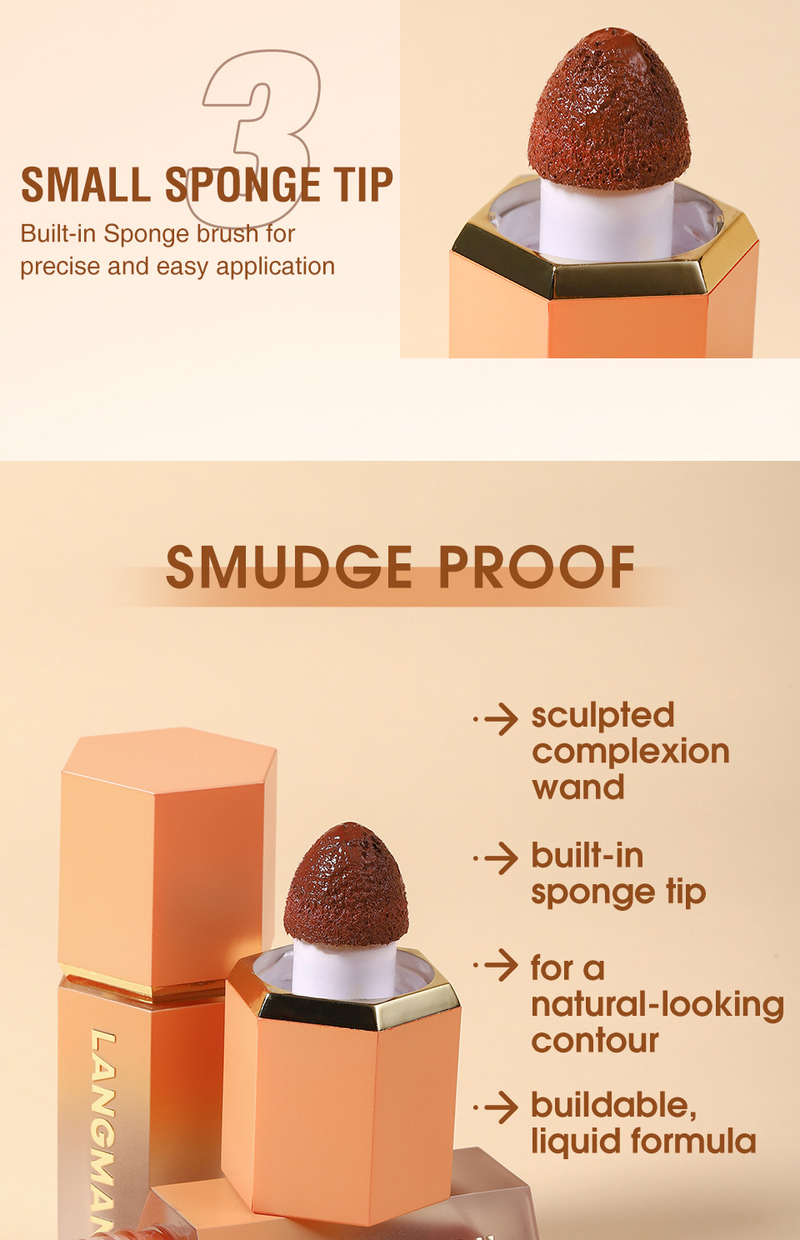 3 Renk Sıvı Kontur Sopa V-yüz Şekli Hafif Su Geçirmez 3D Mat Kapatıcı Bronzlaştırıcı Vurgulayıcı Shad D_voghion.com