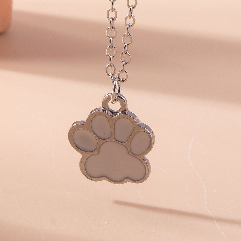 Vendite calde Carino smalto cane gatto zampa collane per donne uomini BFF migliori amici coppia abbinato ciondolo collana set regali di compleanno_voghion.com
