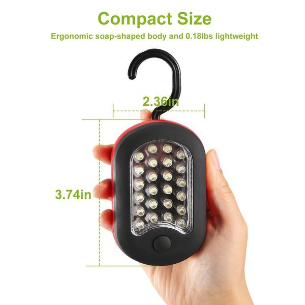 Compact Work Light 27LEDs Hang Lights Portable Magnetic Flashlight With Hook For Camping Hiking Emergency_voghion.com