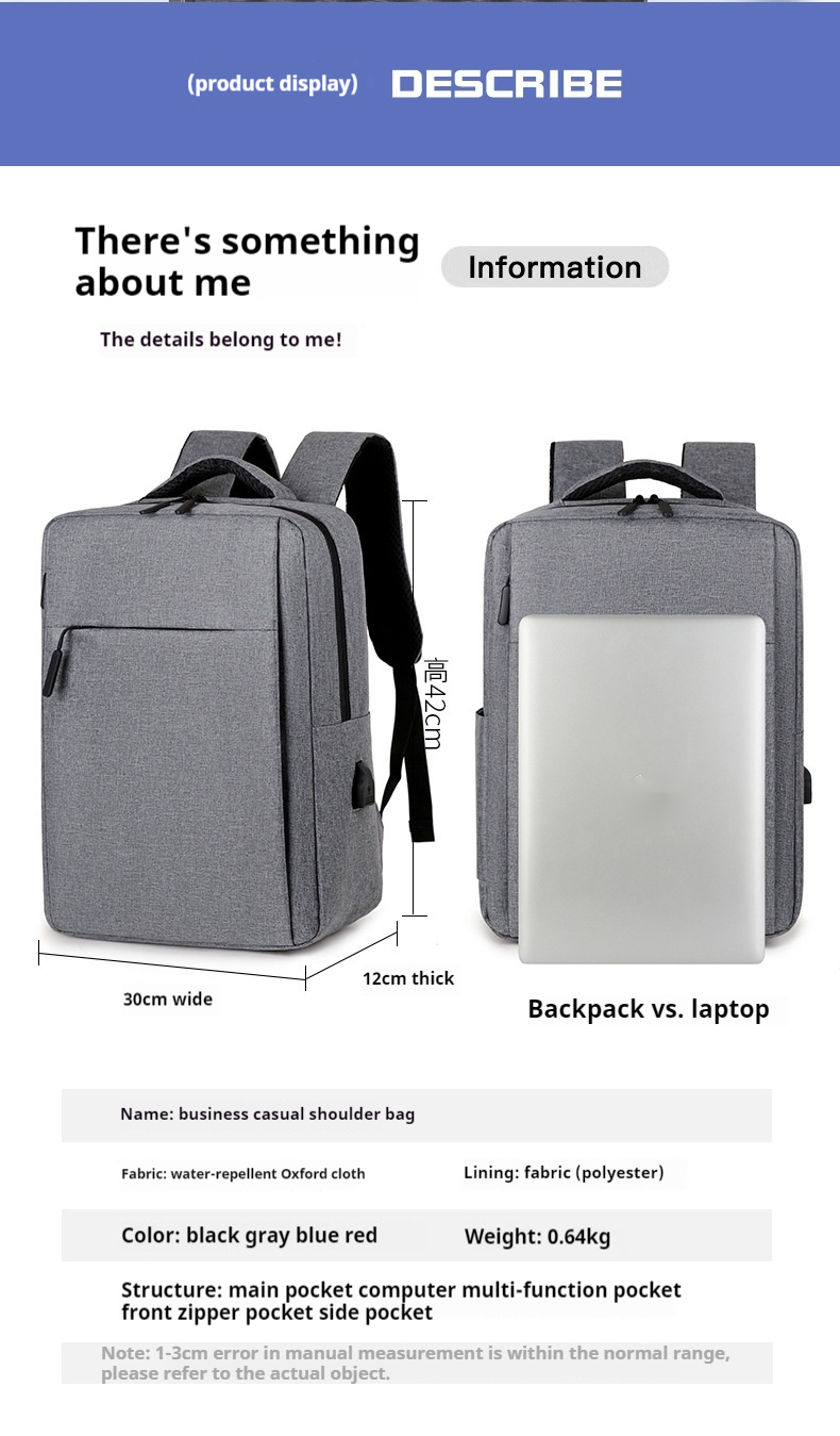Fashionable new business backpack multifunctional backpack large capacity travel bag computer bag book_voghion.com