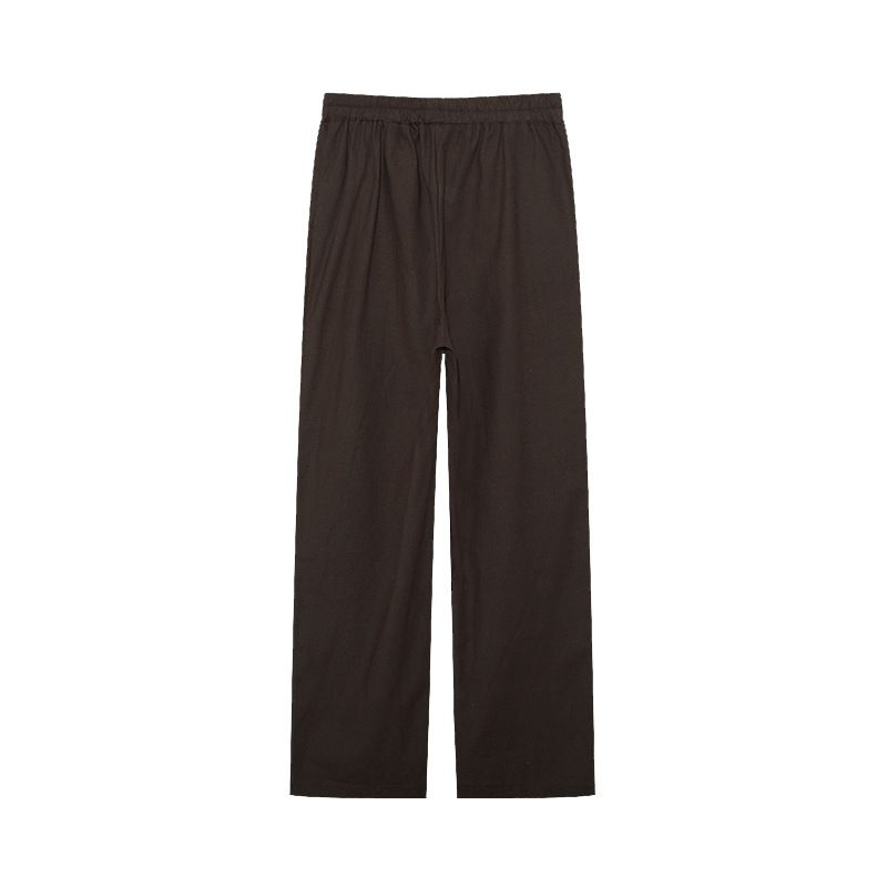 Damenbekleidung Zweiteiliges Set für Damen mit langärmeligem Revers und lässigem Frühlings- und Herbstanzug in einfarbiger Hose mit weitem Bein_voghion.com