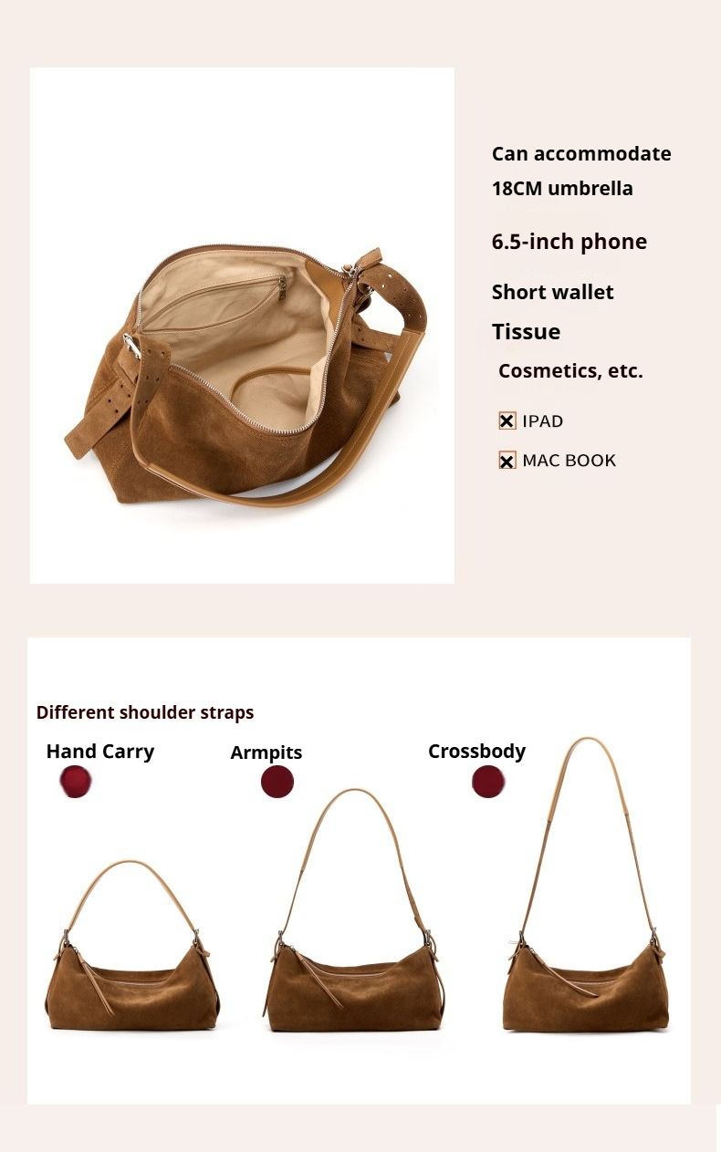 Sacs à bandoulière en cuir suédé de qualité supérieure pour femmes, petit sac à bandoulière avec bandoulière réglable et sac hobo à bandoulière_voghion.com