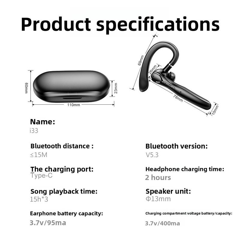 【High Quality】 Premium Private Model Twsi33 Bluetooth Earphones Over-Ear ENC Dual Mic Noise Cancelling Call Touch Control Digital_voghion.com