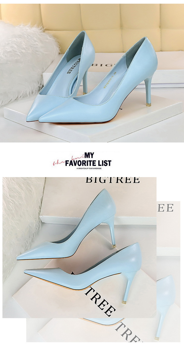 9511-A17 Moda coreana Semplice Versatile s Tacco alto sottile Bocca poco profonda a punta Professionale OL Sottile Singolo da donna_voghion.com