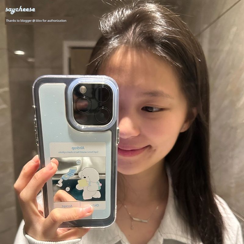 Unbeatable Quality Saycheese Soft Tissue Joint Name Work Dog Blue Cute Ins Style All Edge Covered Mirror Drop-Resistant Mobile Phone Shell_voghion.com