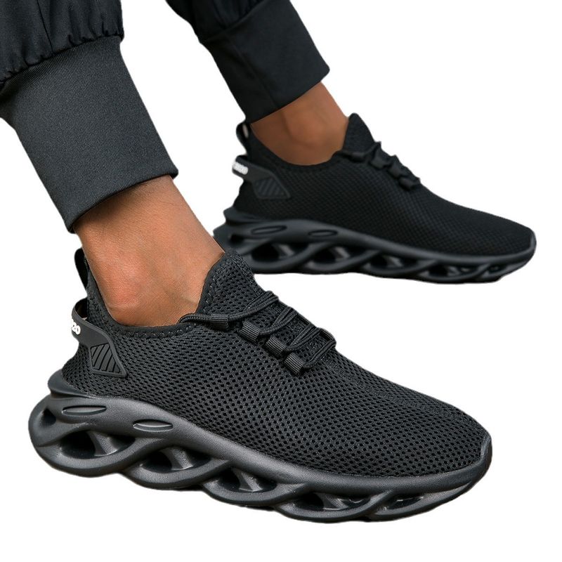 Scarpe da corsa Jinjiang da uomo con suola spessa traspirante, casual, sportive, con intreccio di pasta fritta, grandi, fredde e appiccicose_voghion.com