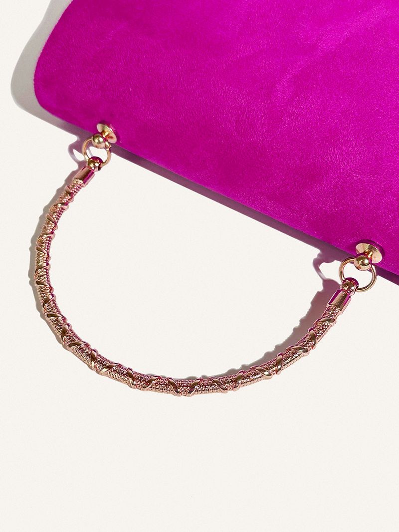Newly released high-end evening bag with suede temperament and socialite alloy handbag_voghion.com