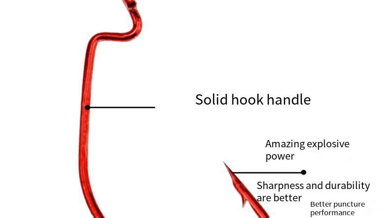High-Carbon Steel Curved Shank For Fishing, Red Wide-Belly Fish Hook, Soft Lure Hook With Barbs, Fishing Gear_voghion.com