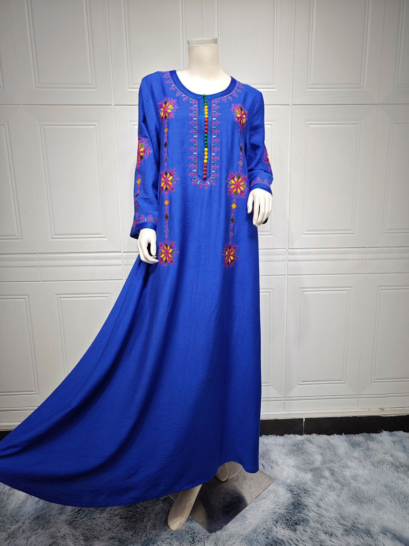 Dameskleding Middelste gewaad Geborduurd Geborduurd Abaya Jurk Lange rok Dubai_voghion.com