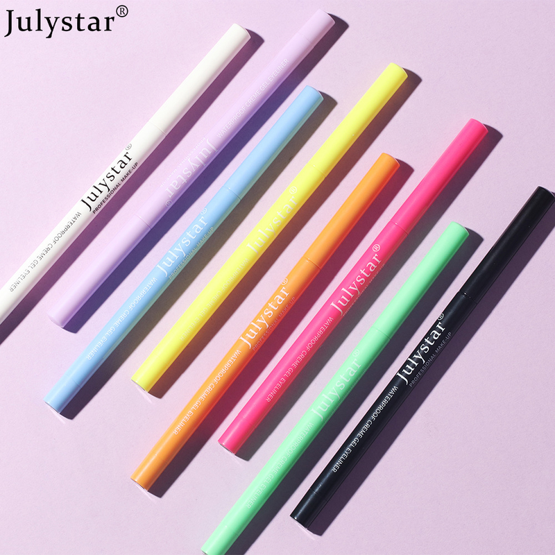 Combinazione di ombretti e eyeliner Julystar Color UV Fluorescente Eyeliner Gel Matita Eyeliner Perlescente Impermeabile e Anti-Olio Anti-Sbavature_voghion.com